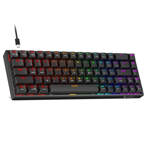 KOORUI 60% Mechanical Gaming Keyboard, Mixed Colors LED Backlit Ultra-Compact 68 Keys, Mini Wired Keyboard with Blue Switch for Windows Laptop PC/Mac OS/Xbox