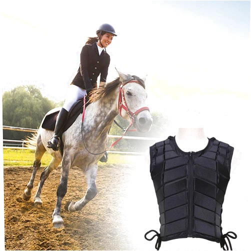 Denpetec Horse Riding Vest,Equestrian Vest,Polyester Unisex Equestrian Protective Vest,Safety Equestrian Horse Riding Training Vest,Protective Body Protector Gear,Various Size,for Kids Adult(Size:Kid L)