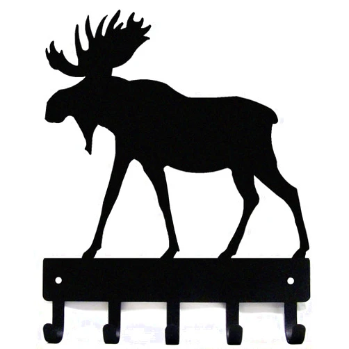 The Metal Peddler Moose Key Rack Hanger - Small 6 inch Wide - Made in USA; Wall Mount