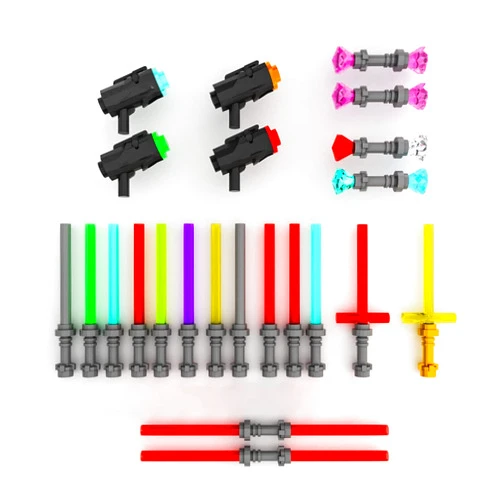 LYJZXJ BingBricks 105pcs Light Sword Saber Blaster Building Blocks Accessory Pack for Lego Star Wars Fans, Third Party Building Accessories Compatible for Lego Minifigures