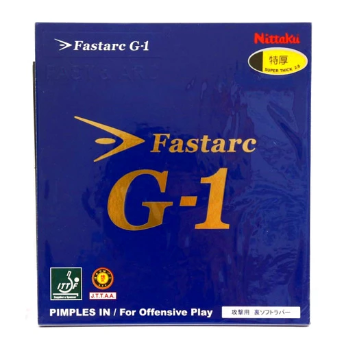 Nittaku Fastarc G-1, Table Tennis Rubber, Pimples in for Offensive Play, Made in Germany (Black, 2.0)