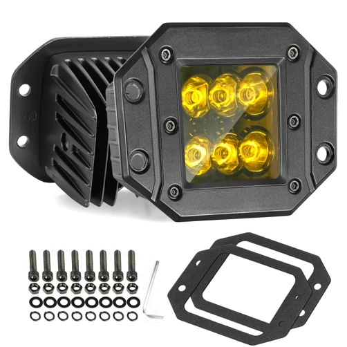 Lumimotor Flush Mount LED Pods, Lumimotor 2Pcs 5 Inch CREE LED Fog Light Pods Reverse Backup Lights for Truck UTV ATV SUV Off Road
