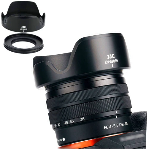 JJC Reversible Lens Hood Shade with 40.5mm Filter Adapter for Sony FE 28-60mm F4-5.6 SEL2860 on A7CII ZV-E1 A7C A7III A7RII & E PZ 16-50mm F3.5-5.6 OSS II on ZV-E10 A6000 A6100 A6300 A6400 A6500 A6600