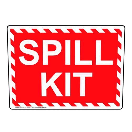 ComplianceSigns.com Spill Kit Label Decal, 7x5 inch Vinyl for Industrial Notices
