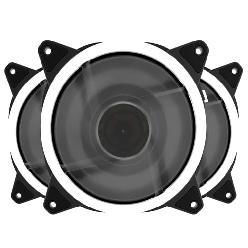 upHere 120mm White LED Computer Case Fan Silent Fan for Computer Cases, CPU Coolers, and Radiators Ultra Quiet, Premium Edition,3-Pin 3 Pack/W12CM3-3
