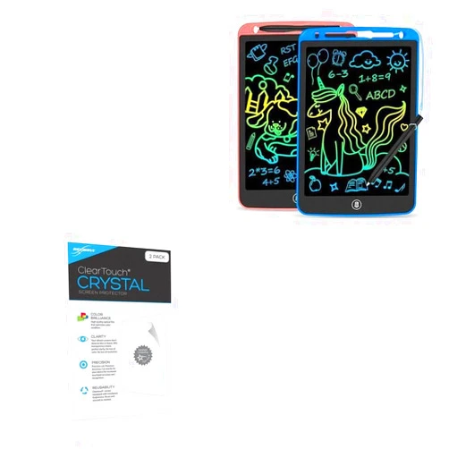 BoxWave Screen Protector Compatible With Rcovasc Writing Tablet for Kids (10 in) - ClearTouch Crystal (2-Pack), HD Film Skin - Shields From Scratches