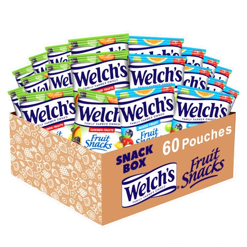 Welch’s Fruit Snacks Welch's Fruit Snacks, Mixed Fruit & Summer Fruits Bulk Variety Pack, Gluten Free, 0.8 oz Individual Single Serve Bags (Pack of 60)