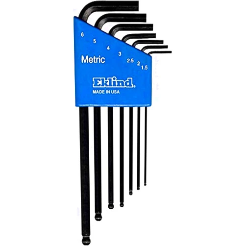 Eklind Tool EKLIND 13607 Ball-Hex-L Key allen wrench - 7pc set Metric MM sizes 1.5-6 Long series