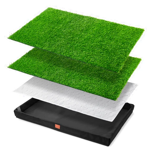 LOOBANI Dog Litter Box, Grass Pads for Dog, Dog Turf Potty Outdoor Indoor, Puppy Pee Grass with Lightweight Oxford Cloth Tray for Potty Training, 18.8 * 23.6 in