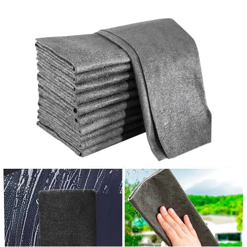 HCPBRS 10 PCS Thickened Magic Cleaning Cloth, Reuseable Streak Free Microfiber Cloth, Magic Fiber Microfiber Cleaning Cloths, Multipurpose Miracle Cloths Towels Rags for Kitchen, Window, Glass, Cars