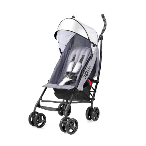 Summer Infant 3Dlite Convenience Stroller, Gray - Lightweight Stroller with Aluminum Frame, Large Seat Area, 4 Position Recline, Extra Large Storage Basket - Infant Stroller for Travel and More