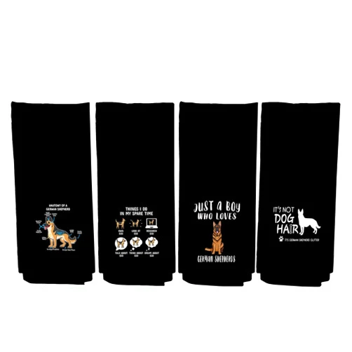 NEGIGA Funny German Shepherd Dish Cloths Towels 24x16 Inch Set of 4,Cute German Shepherd Decor Decorative Dish Hand Towels for Dorm Kitchen Bathroom,Dog Lover Gifts for Women,Housewarming Gifts