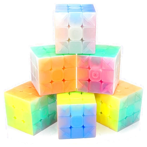 Vdealen 3x3x3 Speed Cube Set, 6 Pack Speed Cube Bulk Magic Cube Set, School Classroom Prize for Students Birthday Party Favors Stocking Stuffers Gifts for Kids Teens Adults(Jelly Stickerless)