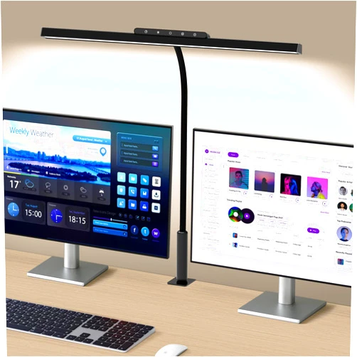 SEOUFRDZ Desk Lamp, 3 Colors Stepless Dimming LED Desk Lamps for Home Office Adjustable Memory Desk Light with Clamp Touch Control Office Lamp Eye Caring Computer Light for Working Sewing(Black)
