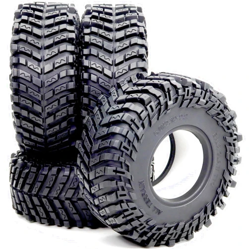 HOBBYSOUL 4pcs RC 2.2 Crawler Tires Soft Sticky 127mm/5.0inch Tall 2.2 Tires Tyres for 1/10 Axial Wraith Axial Yeti/Traxxas TRX4 AMG 6x6 / redcat Everest 10