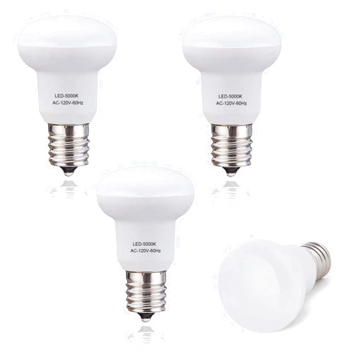 YMZM R14 LED Bulbs Intermediate R14 E17 3W (25Watt Halogen Bulb Equivalent) 5000K Daylight White Light Non Dimmable 120Volt, E17 Base, 300lumens 120 Degree (4 Pack)