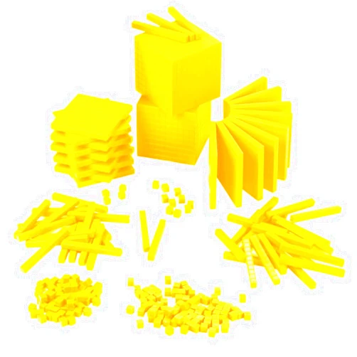 EAI Education Base Ten Intermediate Classroom Set: Yellow Plastic - Blocks Only