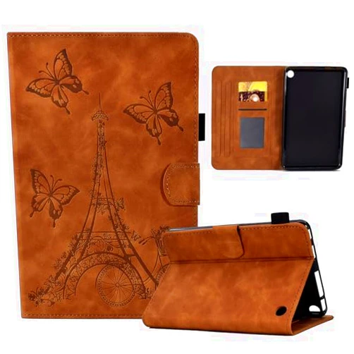 YuerHealthy Compatible with Kindle Fire HD 8/Fire HD8 Plus 2024/2020/2022 Release Case PU Leather Protective Case Shell with Card Holder Stand Cover Compatible with Fire HD 8/Fire HD8 Plus(Brown)