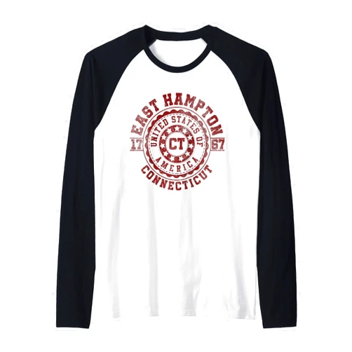 Apparel East Hampton Gifts Souvenirs Connecticut East Hampton CT | Connecticut | Vintage City Apparels Raglan Baseball Tee