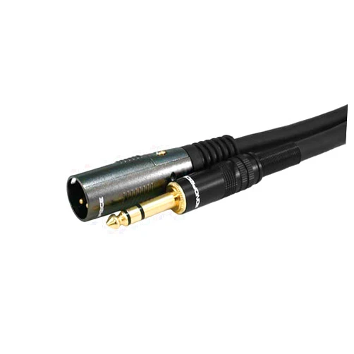 Monoprice XLR Male to 1/4-Inch TRS Male Cable - Gold Plated, High Fidelity and Eliminate Noise in the Recording Studio and On Stage, 16AWG, 6 Feet, Black, 6Ft