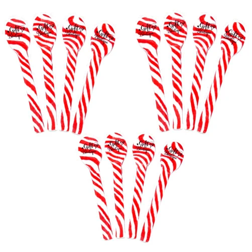 Gift Boutique Christmas Peppermint Candy Cane Spoons 12 Pack Edible Mint Candies Spoon Individually Wrapped for Stirring Beverages Cocoa Tea Coffee Cocktails, Stocking Fillers Holiday Party Favor Gift