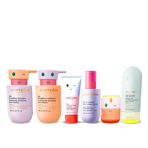 Evereden Kids Haircare & Skincare Set: Kids' Detangling Shampoo and Conditioner | After Swim Shampoo | Detangling Spray | Cloud Face Wash & SPF 20 Mineral Cream - Clean, Vegan, Non-Toxic | Ages 3+