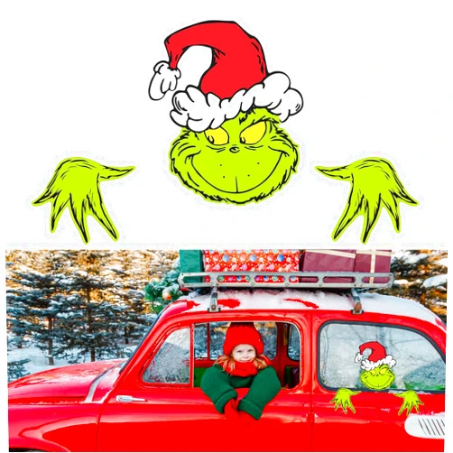 LIN&BABAY Christmas Cartoon Stickers for Cars, 7.87