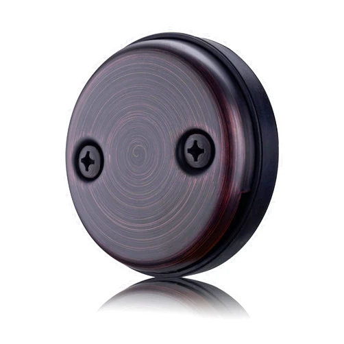 Anpean Two-Hole Bathtub Drain Overflow Plate with Screws and Thicken Rubber Gasket, Oil Rubbed Bronze