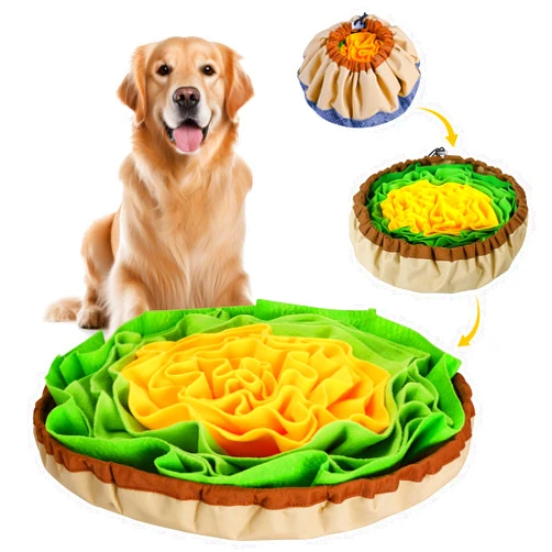 HOPET Snuffle Mat for Small and Large Dog Breeds, Sniff Mat for Slow Eating and Stress Relief, Adjustable Puzzle Toys for Cats-Dogs, Interactive Dog Toy for Mental Stimulation and Life Enrichment