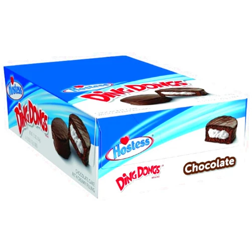 The Snack Store Bundle Hostess Ding Dongs Chocolate, 2.55 Ounce, 12 Count Double Packs, 24 Total Cakes!