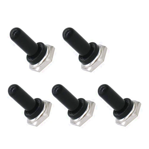 mxuteuk 5pcs 12mm Toggle Switch Cover Rubber Knob Hat Waterproof Boot Cover Cap Black Ten-MZ-BK