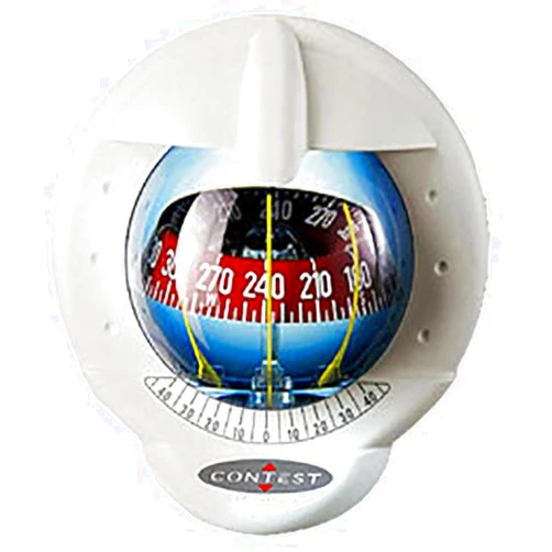 NAUTOS 25487 - CONTEST 101 COMPASS- Mount INCLINED 10 to 25 DEGREES-WHITE COMPASS with RED CARD- PLASTIMO 64419