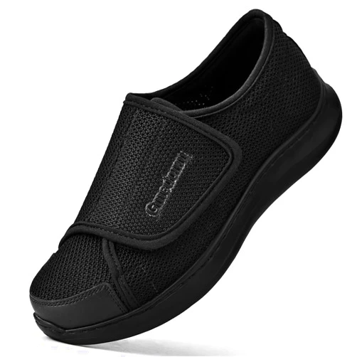 Gmedonm Men's Wide Width Shoes with Easy Put On Adjustable Lightweight for Diabetic Edema Plantar Fasciitis Bunions Arthritis Swollen Feet Elderly Seniors Walking Shoes and Widening Elderly Shoes