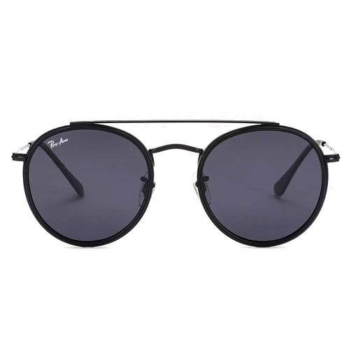 Pro Acme Double Bridge Round Sunglasses for Women Men 100% Crystal Real Glass Lens Retro UV400 Protection