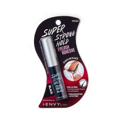 I•ENVY i-Envy by KISS Super Strong Hold Eyelash Adhesive Black KPEG05 Brush On Latex Free 0.18oz