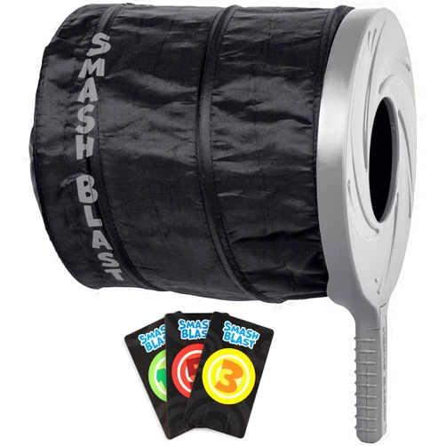 Squirrel Products Smash Blast Pro Rapid Fire Air Cannon Vortex Blaster, Novelty Toy, Hilarious Gift for Pranks or Gags, Indoor or Outdoor Play, Fun for Kids Age 8+, Teens, Adults, Kid Safe - Grey