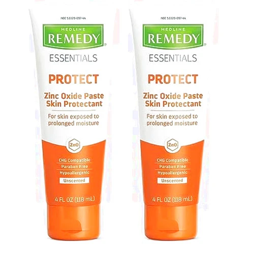 Medline Remedy Essentials Zinc Skin Protectant Paste, 4oz. (Pack of 2)