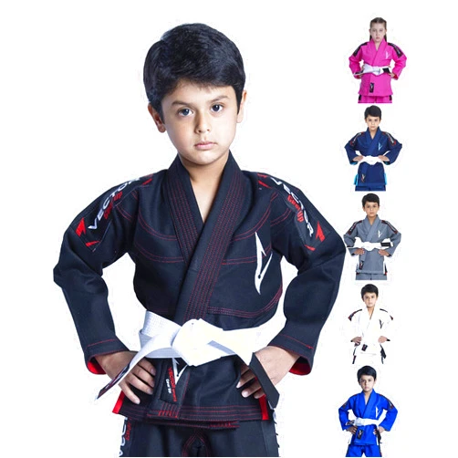 Vector Sports Brazilian BJJ Gi Jiu Jitsu Gi for Child Kids Gi Uniform Durable Pant & Jacket 100% Cotton with Free Belt