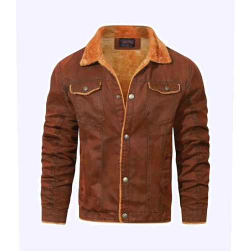 INVACHI Men's Fleece Jacket Vintage Bomber Jacket Casual Stylish Winter Warm Coat