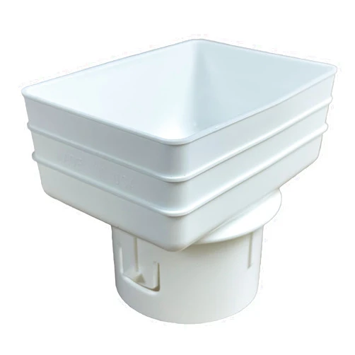 Gutterworks Mfg Inc. Rain Gutter Components 4x5x4 Universal Downspout Adapter – Fits 4x5 Downspout to 4” Drain Tile – Made in Iowa, USA – Gutterworks Mfg (White)