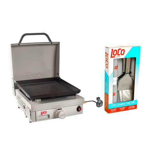 LoCo Cookers 1-Burner SmartTemp Tabletop Griddle w/ 5-Piece Griddle Tool Set, 16