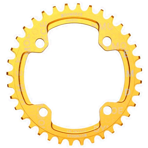 Dymoece Narrow Wide Bike Single Chainring 104BCD 32T 34T 36T 38T for 9 10 11 Speed Round,Black/Red-Compatible with Most of Shimano and Sram Cranksets
