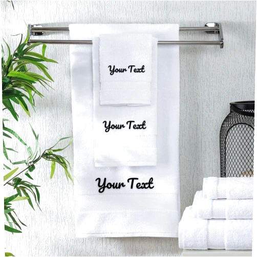 ViaDante Home Concept Personalized Towels - Customized Turkish Cotton Towel Set, Monogrammed Towels with Initials, Name & Embroidery, Idea for Weddings, Bridal Showers, Anniversaries, Housewarming, New Home