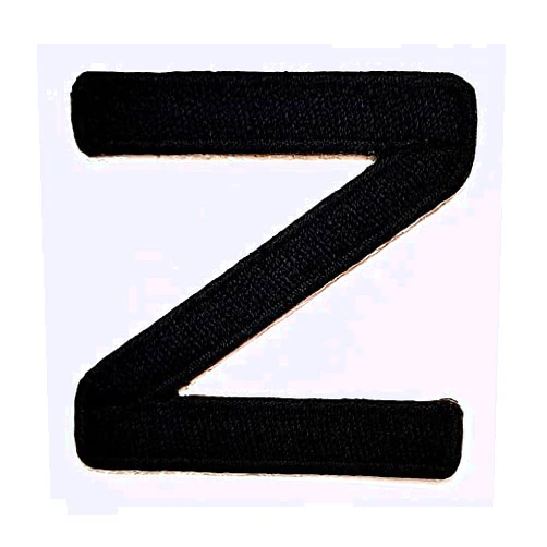 HHO A-Z PATCH HHO Patch Black Alphabet Size 2 INCH. Letter Z Embroidered Patches English Letters ABC Initials Iron on Patches for DIY Decoration T-Shirt Backpack Hoodies Bags Jeans (Z)