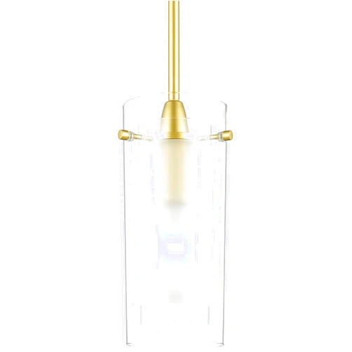 Onesto Lighting Malta Modern Brass/Gold Pendant Light Fixtures Over Kitchen Island - Sink Lighting - Ceiling Hanging Metal Industrial Pendant Lighting with Clear & Frosted Dual Glass Shade