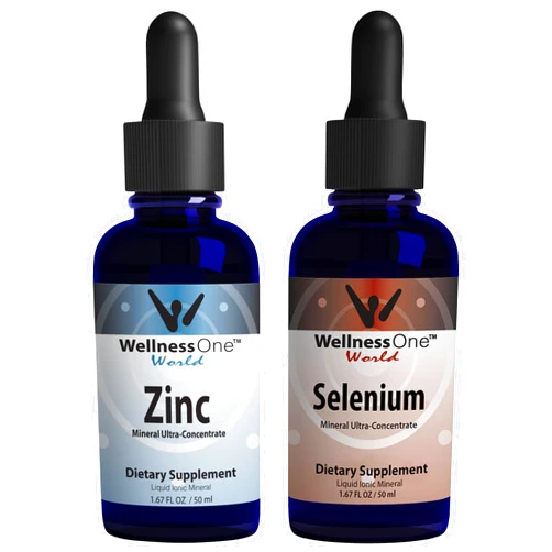 WellnessOne Ionic Liquid Zinc & Selenium Liquid Drops - Zinc Selenium Bundle to Support Immune System & Thyroid & Heart Health - 1.67 fl oz Zinc & Selenium Liquid Drops