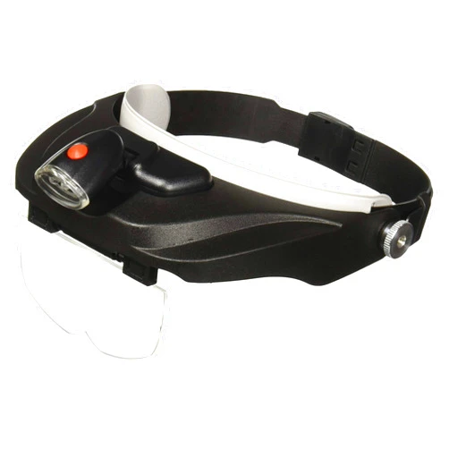 Carson Pro Series MagniVisor Deluxe Head-Worn LED Lighted Magnifier with 4 Different Lenses (1.5x, 2x, 2.5x, 3x) (CP-60)