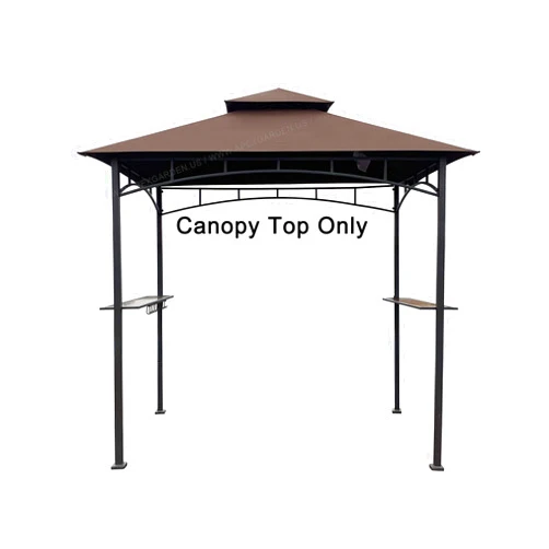 APEX GARDEN Replacement Canopy Top CAN ONLY FIT for Model #L-GG001PST-F 5' X 8' Brown Double Tiered Canopy Grill BBQ Gazebo (Top Only) (Brown)