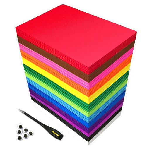 MEARCOOH Big PACK Foam Craft Sheets 8.5x5.5 inch Eva Color Bulk Foam Paper Set for Kids Classroom Art Craft Projects DIY Handcraft by MEARCOOH