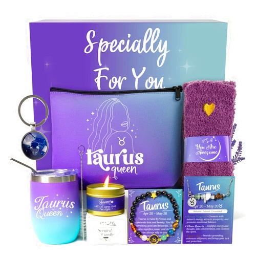 Fyroax Taurus Birthday Gifts for Women Zodiac Gift Basket Sets for Best friend, Mom, Sister, Wife, Unique Birthday Gift Ideas for Women